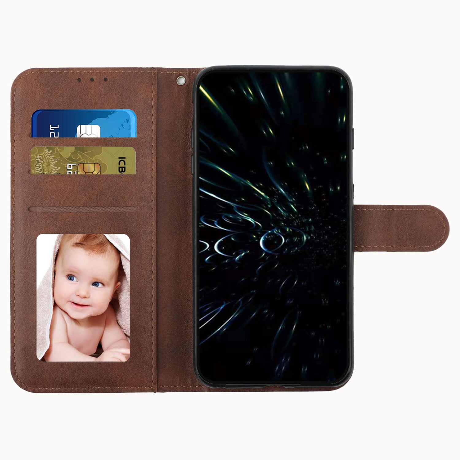 For Oppo Reno11 F 5G / F25 Pro 5G Case PU Leather Calf Texture Phone Cover with 3 Card Holder For Oppo Reno11 F 5G / F25 Pro 5G Case PU Leather Calf Texture Phone Cover with 3 Card Holder